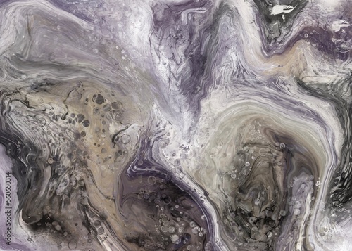 Abstract fluid ink painting. Modern art. Marble ink background. 