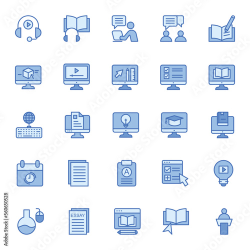 Filled Color Outline icon for Online Education