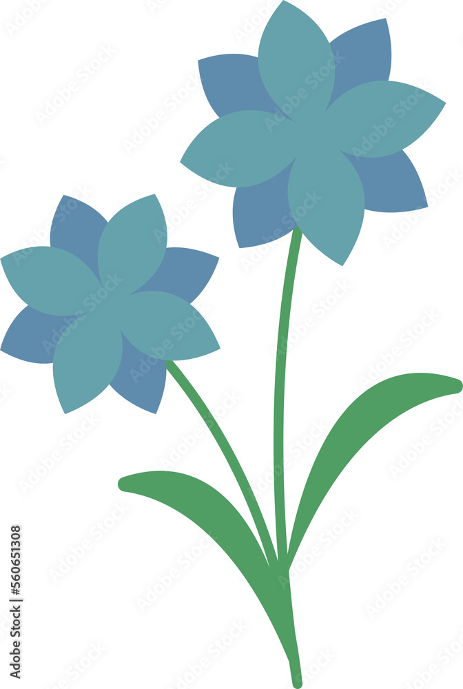 Blue daffodil vector icon Blue daffodil vector icon