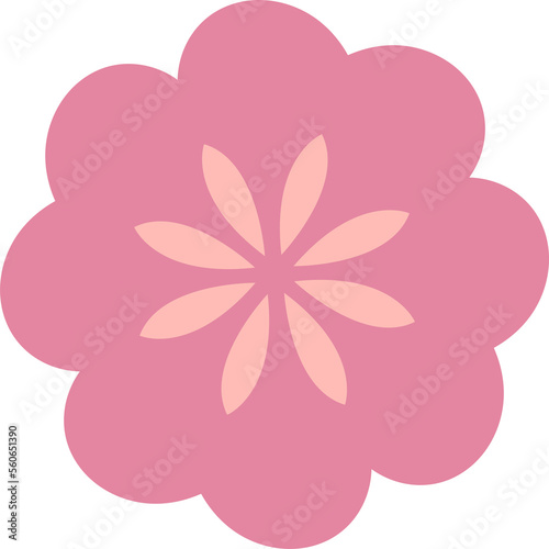 Pink flowers, sakura, peach vector icons