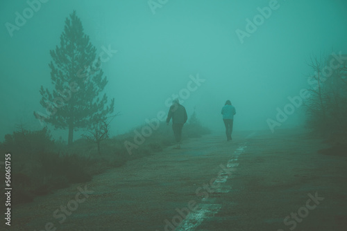 mysterious fog along an abandoned street © giammi994