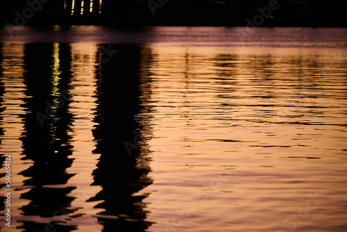 Water surface at sunrise