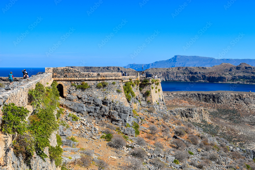 Fototapeta premium Festungsruine auf der Imeri Gramvousa, Kreta (Griechenland)