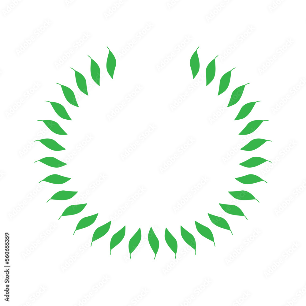 circular frame made of leaves award winning vector illustration eps