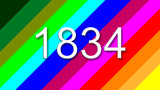 1834 colorful rainbow background year number