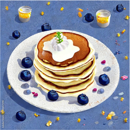 Eierkuchen mit Blaubeeren