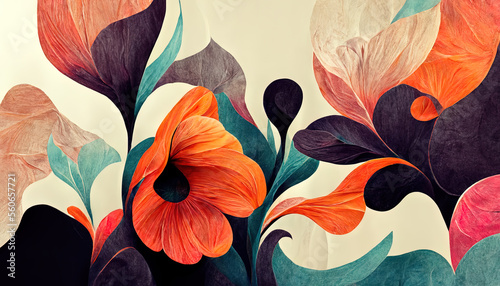 Abstract floral organic wallpaper background illustration