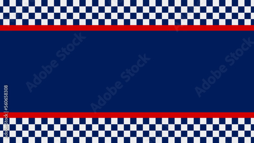 Blue background. checkered pattern isolated on blue background, Police line frame.