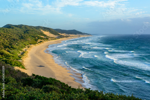 Fototapeta Naklejka Na Ścianę i Meble -  View of Maputaland coastline at Mabibi. iSimangaliso Wetland Park (Greater St Lucia Wetland Park). KwaZulu Natal. South Africa