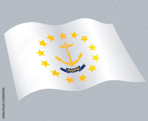 rhode island ri state flag flying