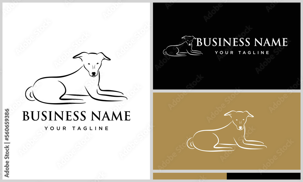 line art dog sit logo