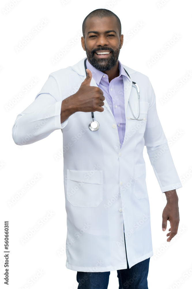 Optimistic african american mature doctor with beard Optimistic african american mature doctor with beard