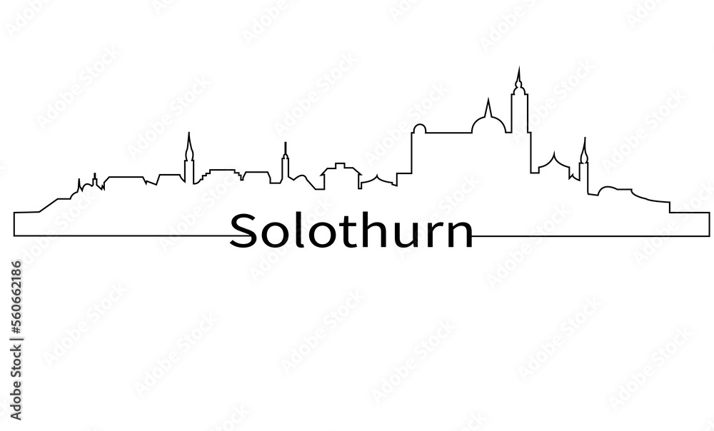 Solothurn Switzerland city skyline outline