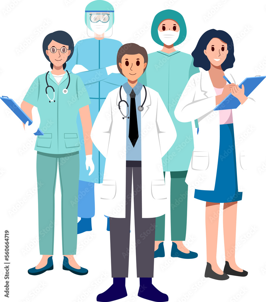 Medical team . Doctor nurse surgeon and PPE coat . Medical team . Doctor nurse surgeon and PPE coat .