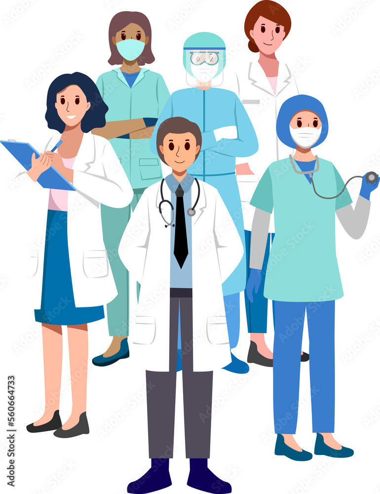 Medical team . Doctor nurse surgeon and PPE coat . Medical team . Doctor nurse surgeon and PPE coat .