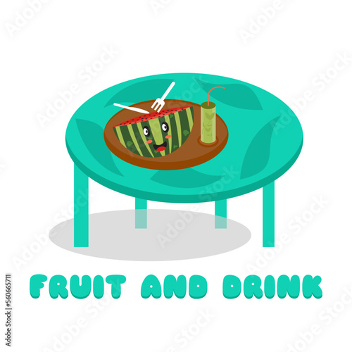 Canvas Print logo for fruits and drinks illustration for your fruit product