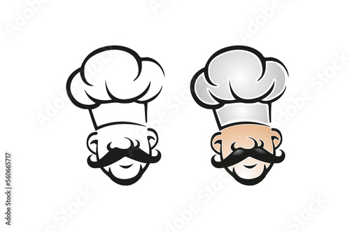 Chef Head Mustache Logo Vector Symbol