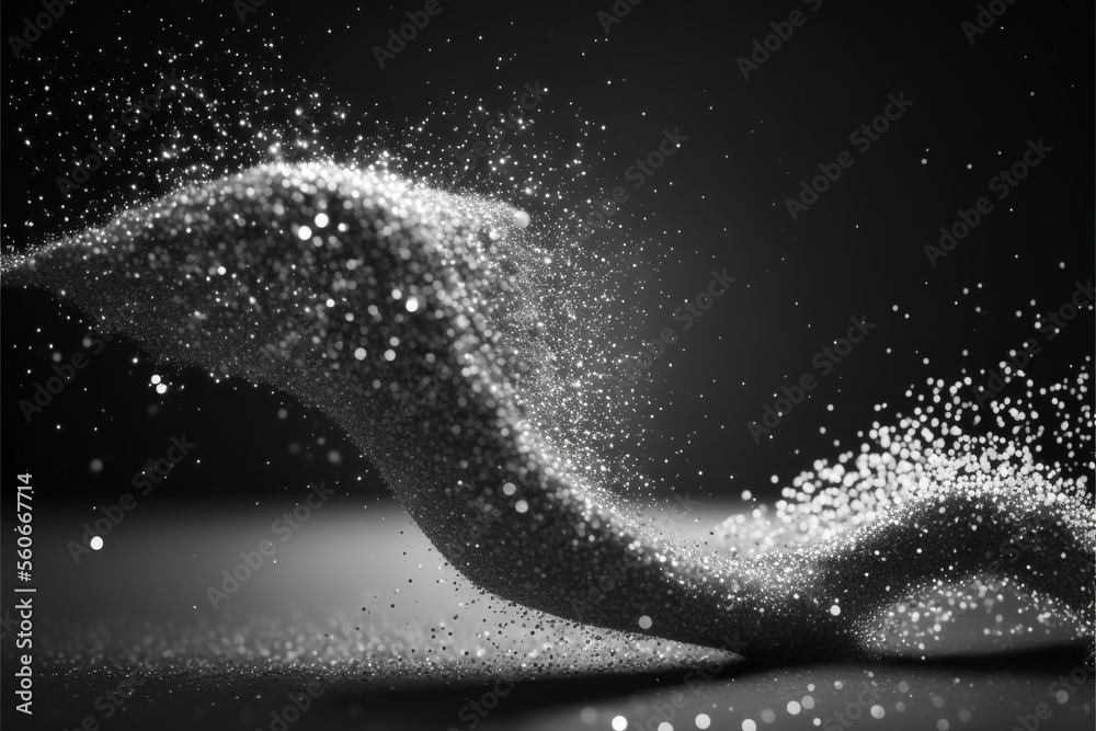 a black and white photo of a liquid splashing on a surface with a black ...