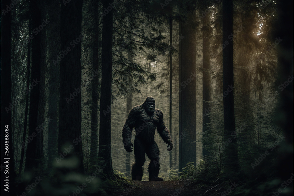 Fototapeta premium Bigfoot sasquatch. Generative AI