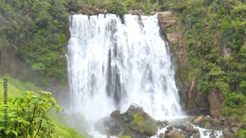 The jungle with  green ecology a Waterfall-River-rocks-covered-with rainy forest-Waterfall in the forest at park