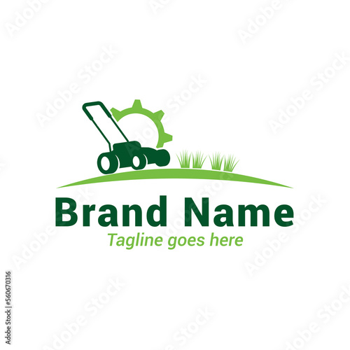 Lawn Care Service Logo Design, Lawn mower logo.