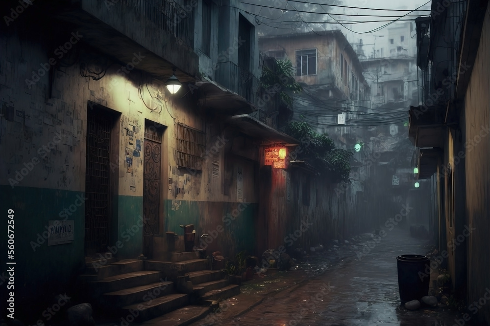slum urban alley 