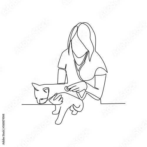 Vector illustration of a doctor drawn in line art style