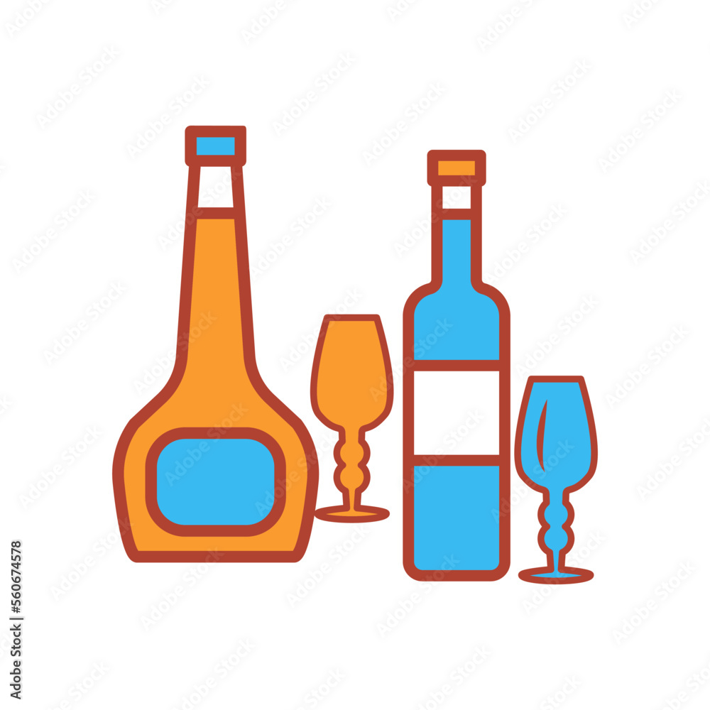 glass and bottles,icon,color, design,flat, style,trendy collection,template glass and bottles,icon,color, design,flat, style,trendy collection,template