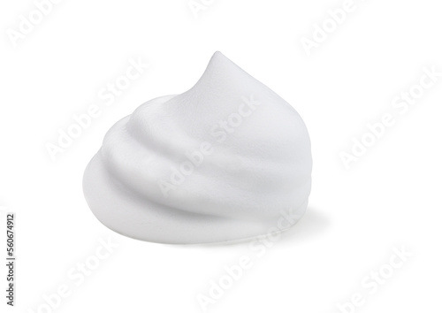 Photography White cosmetic foam mousse, cleanser, shaving foam isolated on a white