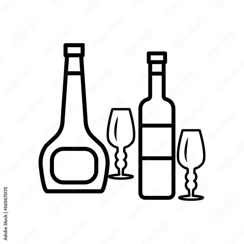 glass and bottles,icon,line, design,flat, style,trendy collection,template glass and bottles,icon,line, design,flat, style,trendy collection,template