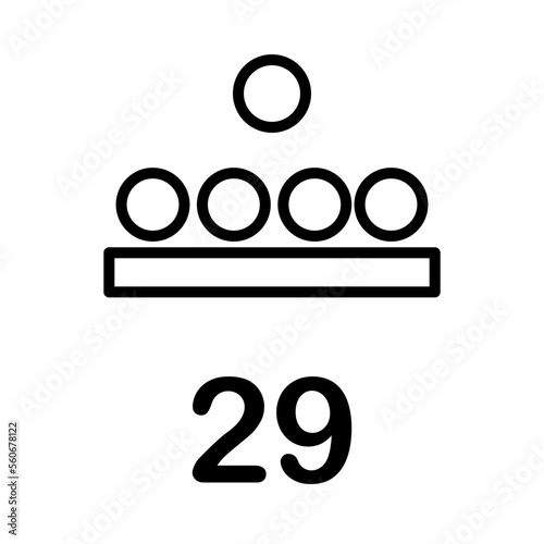 maya numerals, icon, line, design,flat, style,trendy collection,template