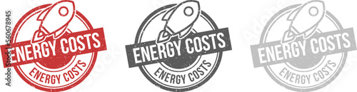 Energy Costs Rocket Badge Stamps. For Design, Presentation, Website or Apps Elements, Logo. Vector Eps10.