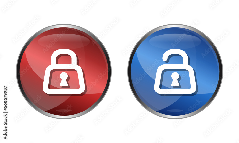 3D Locked and Unlocked Padlock Icon Vecktor 3D Locked and Unlocked Padlock Icon Vecktor