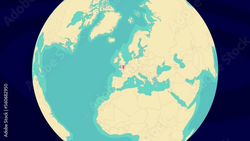 Zooming To Angers Location On Stylish World Globe