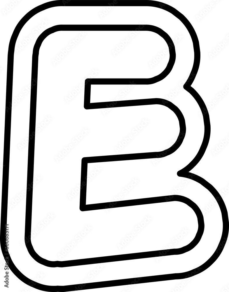 cute puffy black and white letter hand draw alphabet cute puffy black and white letter hand draw alphabet