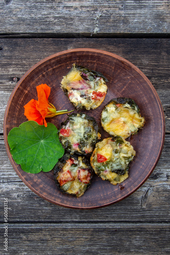 cupcakes in nasturtium leaves