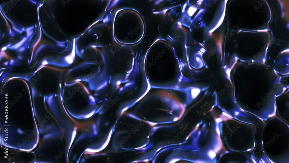Fluid abstract metallic surface looped animation