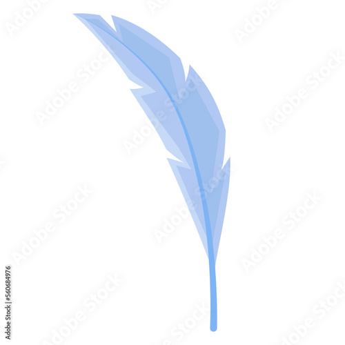 Blue feather for carnival mask or decoration