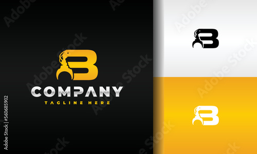 letter B grapple construction logo