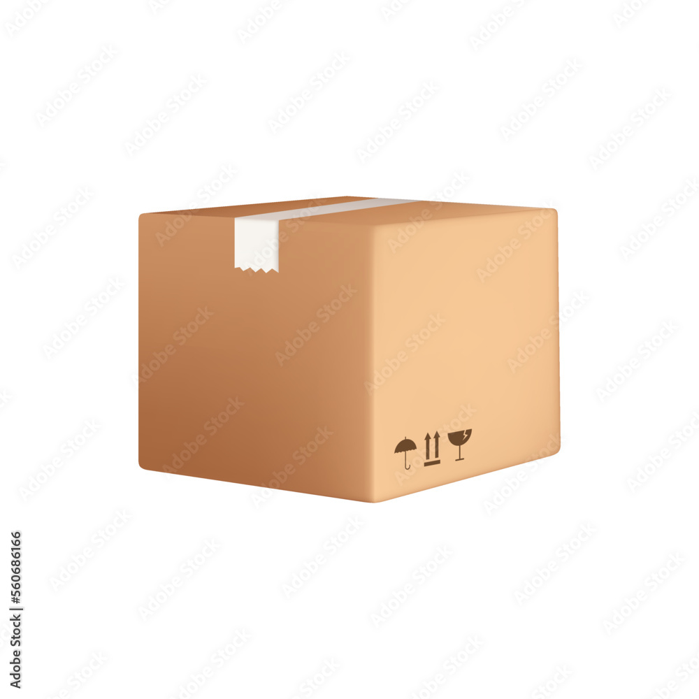 A 3d cardboard boxes on the white background. A 3d cardboard boxes on the white background.