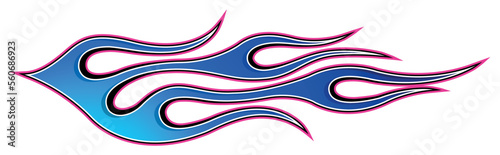 Tribal fire flame race car body side vinyl sticker vector art image eps 10 file. Burning tires and flames sports car decal. Side decoration for car, auto, truck, boat, suv, motorcycle.