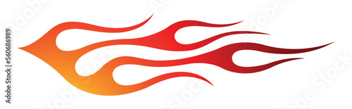 Fire flames racing car decal vector art graphic. Burning tire and flame sports car body side vinyl decal. Side decoration for car, auto, truck, boat, suv, motorcycle.