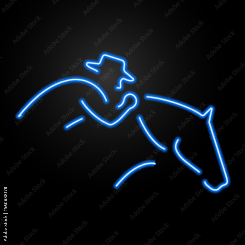 wild west neon sign, modern glowing banner design, colorful modern design trends on black background. Vector illustration.