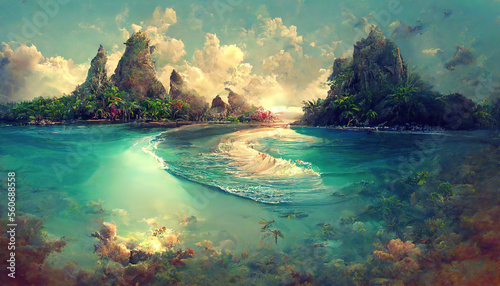 Tropical beach wallpaper © Mukhlesur