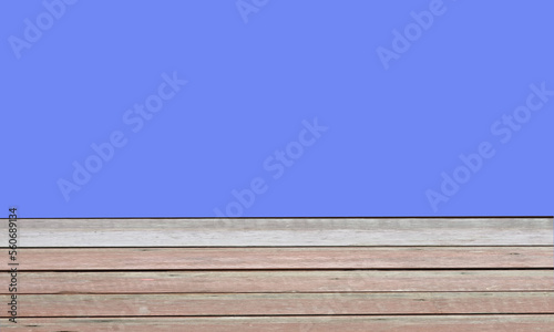Top of empty wooden table or counter on blue background for product show old brown table wooden table table top product display table background white isolated wooden product top counter empty display