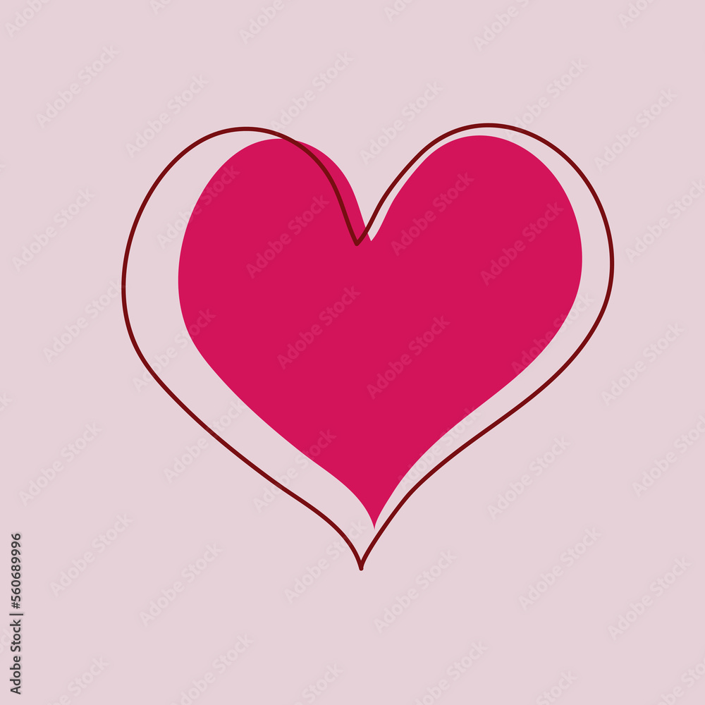 
Image of two drawn hearts for Valentine's Day or wedding