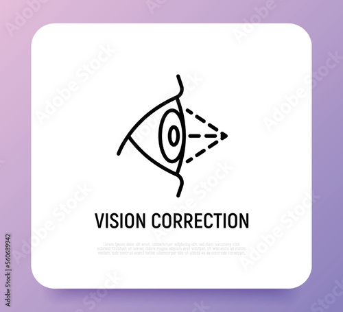 Laser eye surgery flat icon..Ophthalmology. Lasik vision correction. Vector illustration.