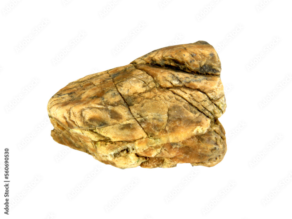 one rock isolated on white background.Selection focus.