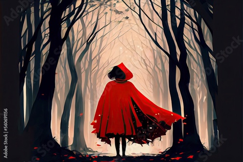 Illustration of a girl in nature, fantasy