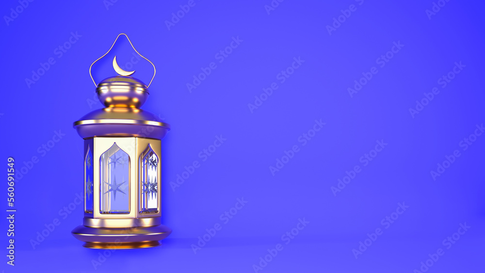 Ramadan background with golden lantern and copy space, 3d rendering illustration. Muslim Holy Month Ramadan Kareem wallpaper design. Ramadan background with golden lantern and copy space, 3d rendering illustration. Muslim Holy Month Ramadan Kareem wallpaper design.